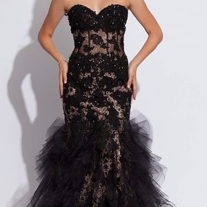 Jovani Black Sequin Mermaid Prom Dress